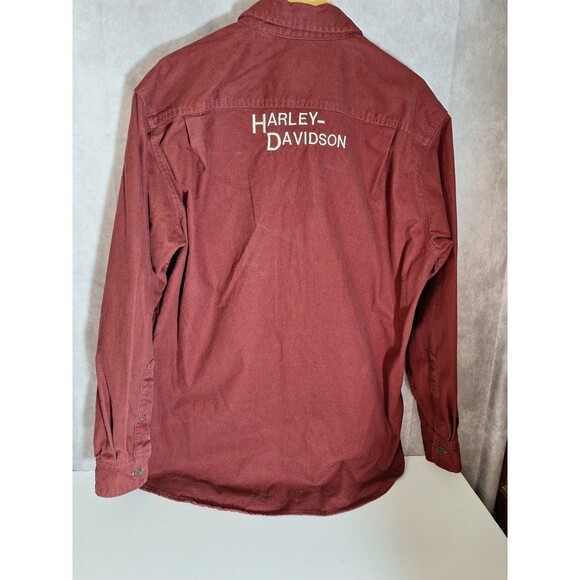 Vintage Red Head Harley Davidson Thick Flannel Shirt Mens XL Tall Button Down - Picture 3 of 12